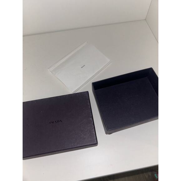 Prada Box Wallet Jewelry Box with Logo Tissue Paper Designer Luxury Milan Italy - Picture 10 of 14